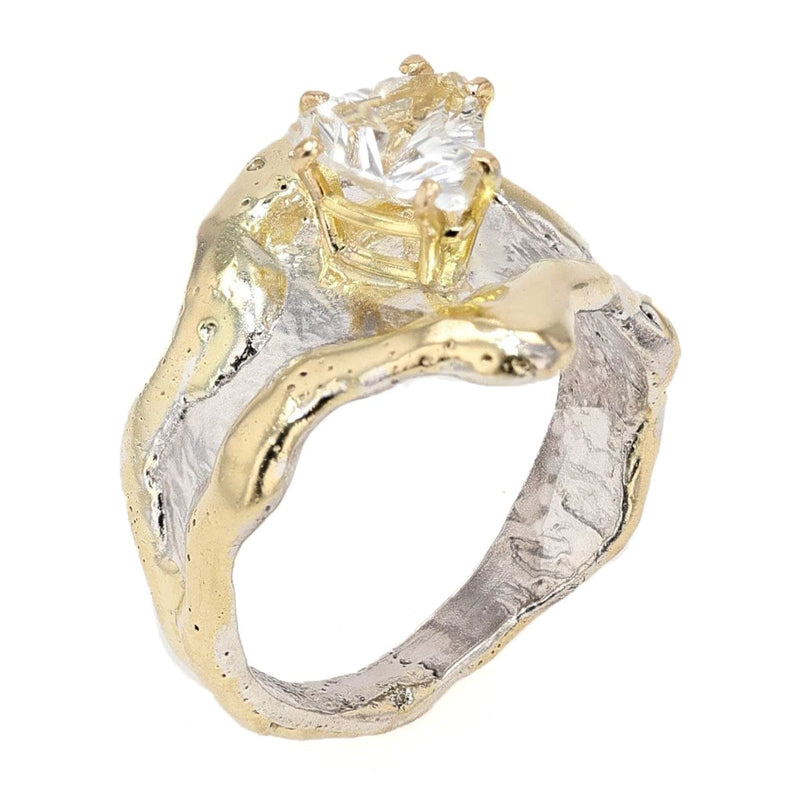 14K Gold & Crystalline Silver White Topaz Ring - 50302-Shelli Kahl-Renee Taylor Gallery