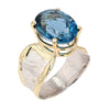 14K Gold & Crystalline Silver London Blue Topaz Ring - 50314-Shelli Kahl-Renee Taylor Gallery