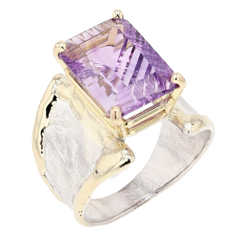 14K Gold & Crystalline Silver Amethyst Ring - 50319-Shelli Kahl-Renee Taylor Gallery