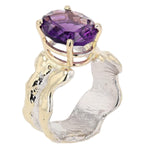 14K Gold & Crystalline Silver Amethyst Ring - 50321-Shelli Kahl-Renee Taylor Gallery