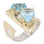 14K Gold & Crystalline Silver Sky & Swiss Blue Topaz Ring - 50324-Shelli Kahl-Renee Taylor Gallery