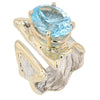 14K Gold & Crystalline Silver Sky Blue Topaz Ring - 50326-Shelli Kahl-Renee Taylor Gallery