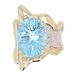 14K Gold & Crystalline Silver Sky Blue Topaz Ring - 50326-Shelli Kahl-Renee Taylor Gallery