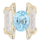 14K Gold & Crystalline Silver Sky Blue Topaz Ring - 50328-Shelli Kahl-Renee Taylor Gallery