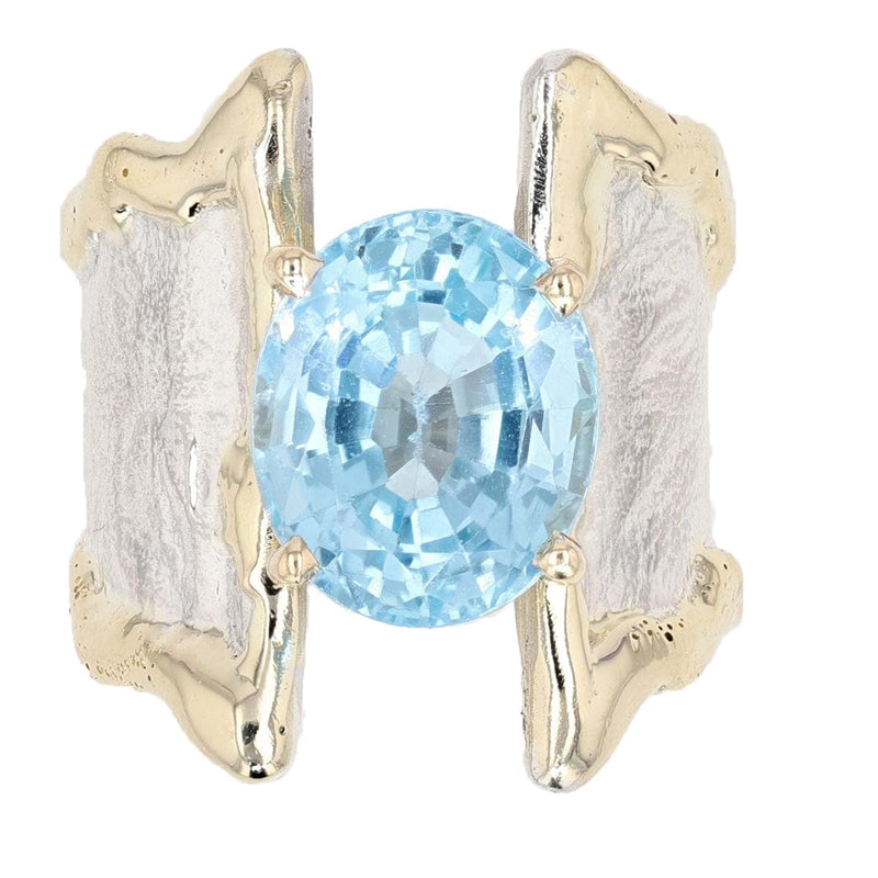 14K Gold & Crystalline Silver Sky Blue Topaz Ring - 50328-Shelli Kahl-Renee Taylor Gallery