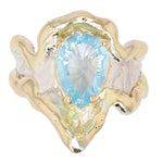 14K Gold & Crystalline Silver Sky Blue Topaz Ring - 50330-Shelli Kahl-Renee Taylor Gallery