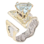 14K Gold & Crystalline Silver Sky Blue Topaz Ring - 50332-Shelli Kahl-Renee Taylor Gallery