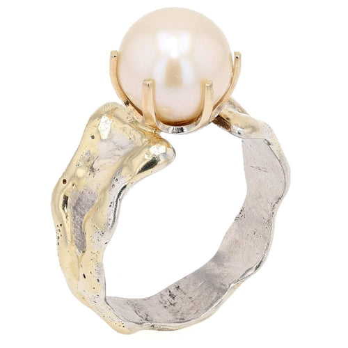 14K Gold & Crystalline Silver Pearl Ring - 50336-Shelli Kahl-Renee Taylor Gallery