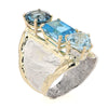 14K Gold & Crystalline Silver Blue Topaz Ring - 51803-Shelli Kahl-Renee Taylor Gallery