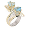14K Gold & Crystalline Silver Blue Topaz Ring - 51804-Shelli Kahl-Renee Taylor Gallery