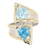 14K Gold & Crystalline Silver Blue Topaz Ring - 51804-Shelli Kahl-Renee Taylor Gallery