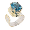 14K Gold & Crystalline Silver London Blue Topaz Ring - 51808-Shelli Kahl-Renee Taylor Gallery