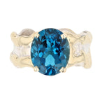 14K Gold & Crystalline Silver London Blue Topaz Ring - 51810-Shelli Kahl-Renee Taylor Gallery