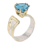 14K Gold & Crystalline Silver London Blue Topaz Ring - 51812-Shelli Kahl-Renee Taylor Gallery