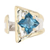 14K Gold & Crystalline Silver London Blue Topaz Ring - 51815-Shelli Kahl-Renee Taylor Gallery