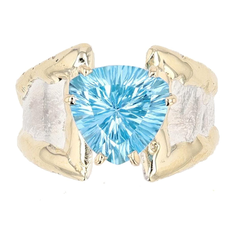 14K Gold & Crystalline Silver Blue Topaz Ring - 51820-Shelli Kahl-Renee Taylor Gallery