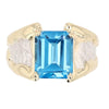 14K Gold & Crystalline Silver Blue Topaz Ring - 51821-Shelli Kahl-Renee Taylor Gallery