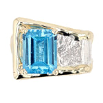 14K Gold & Crystalline Silver Blue Topaz Ring - 51822-Shelli Kahl-Renee Taylor Gallery