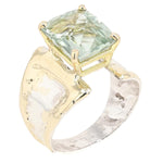 14K Gold & Crystalline Silver Prasiolite Ring - 51823-Shelli Kahl-Renee Taylor Gallery