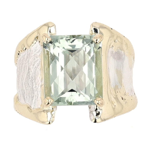 14K Gold & Crystalline Silver Prasiolite Ring - 51823-Shelli Kahl-Renee Taylor Gallery