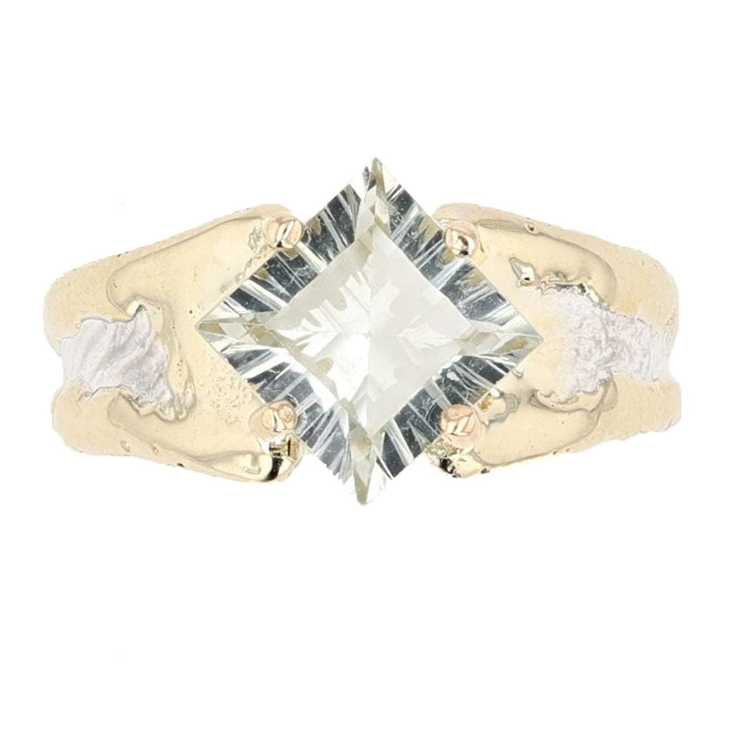 14K Gold & Crystalline Silver Prasiolite Ring - 51831-Shelli Kahl-Renee Taylor Gallery