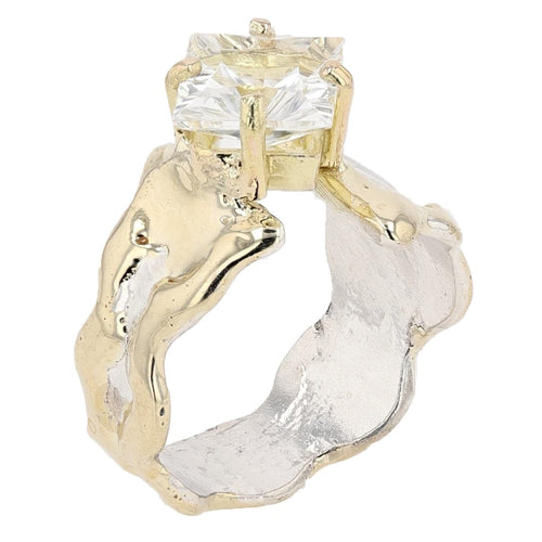 14K Gold & Crystalline Silver White Topaz Ring - 51836-Shelli Kahl-Renee Taylor Gallery