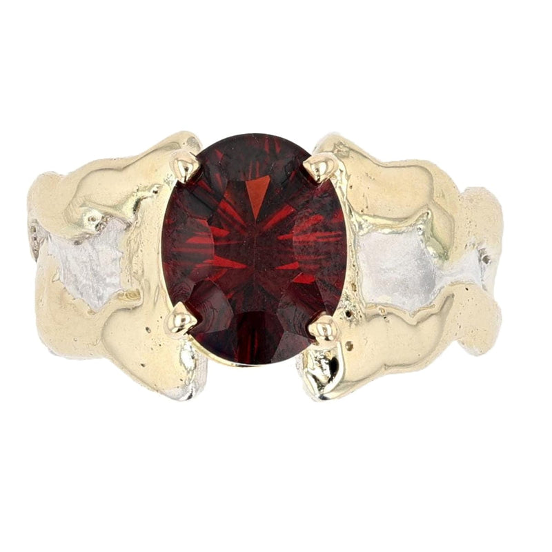 14K Gold & Crystalline Silver Garnet Ring - 51842-Shelli Kahl-Renee Taylor Gallery