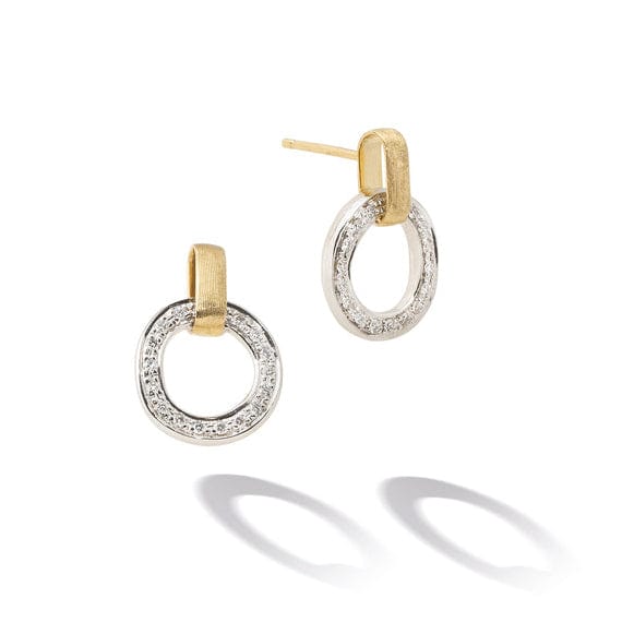 18K Jaipur Gold & Diamond Flat-Link Earrings - OB1757-B1-YW-Marco Bicego-Renee Taylor Gallery