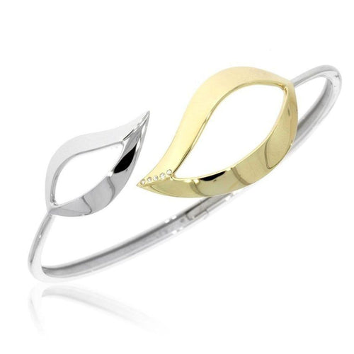 Yellow Gold & Rhodium Plated Sterling Silver White Sapphire Bracelet - 52/00350-0-RH/Y-Breuning-Renee Taylor Gallery