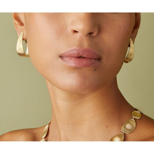 18K Lunaria Small Hoop Earrings - OB1760 Y 02-Marco Bicego-Renee Taylor Gallery