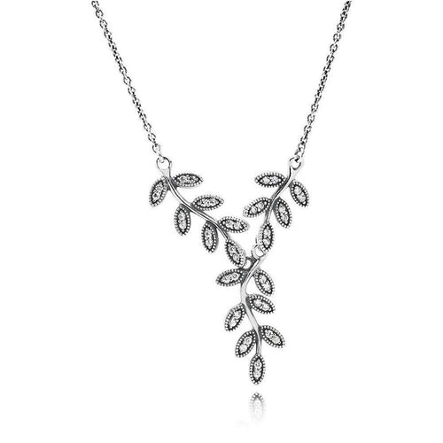 Sparkling Leaves Cubic Zirconia Necklace - 590414CZ-45-Pandora-Renee Taylor Gallery