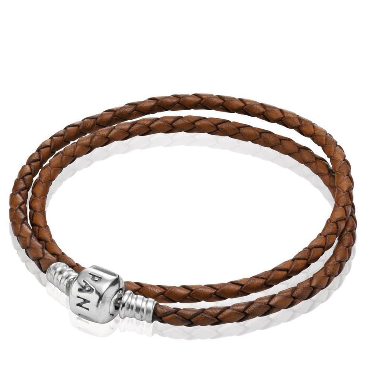 Pandora Pearl Double Woven Leather Bracelet Argento.com