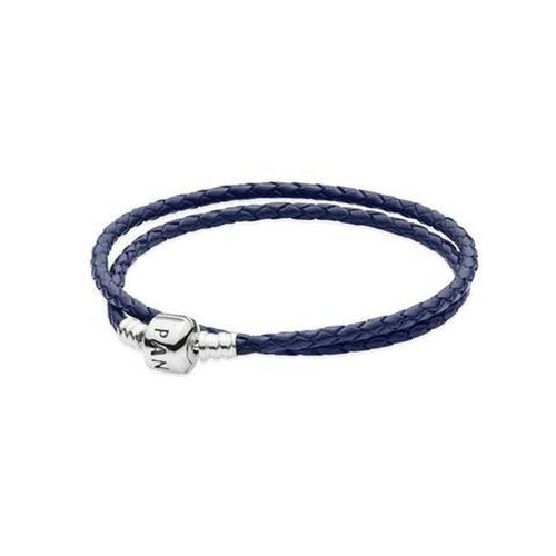 Double Dark Blue Leather Bracelet - 590705CDB-D3-Pandora-Renee Taylor Gallery
