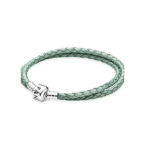 Green Leather Bracelet - 590705CLG-D2-Pandora-Renee Taylor Gallery