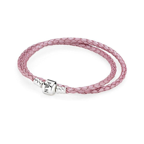 Double Pink Leather Bracelet - 590705CMP-D2-Pandora-Renee Taylor Gallery
