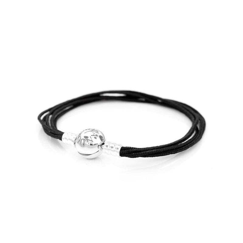 Black Multi-Strand Cord Bracelet - 590715CBK-M2-Pandora-Renee Taylor Gallery