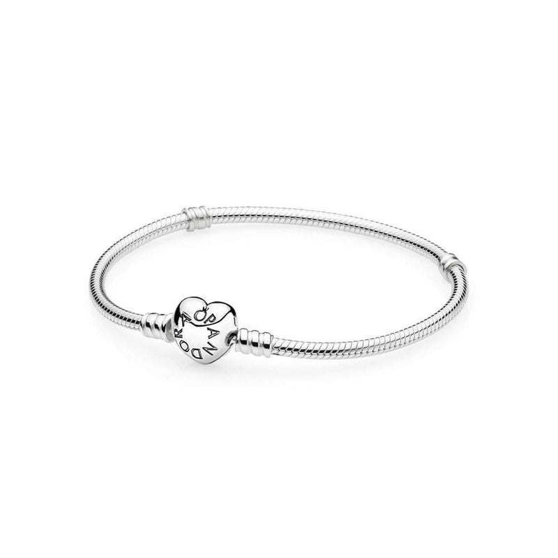 Sterling Silver with Heart Clasp Bracelet - 590719-Pandora-Renee Taylor Gallery