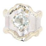 14K Gold & Crystalline Silver Prasiolite Ring - 6072-Charles Duncan-Renee Taylor Gallery