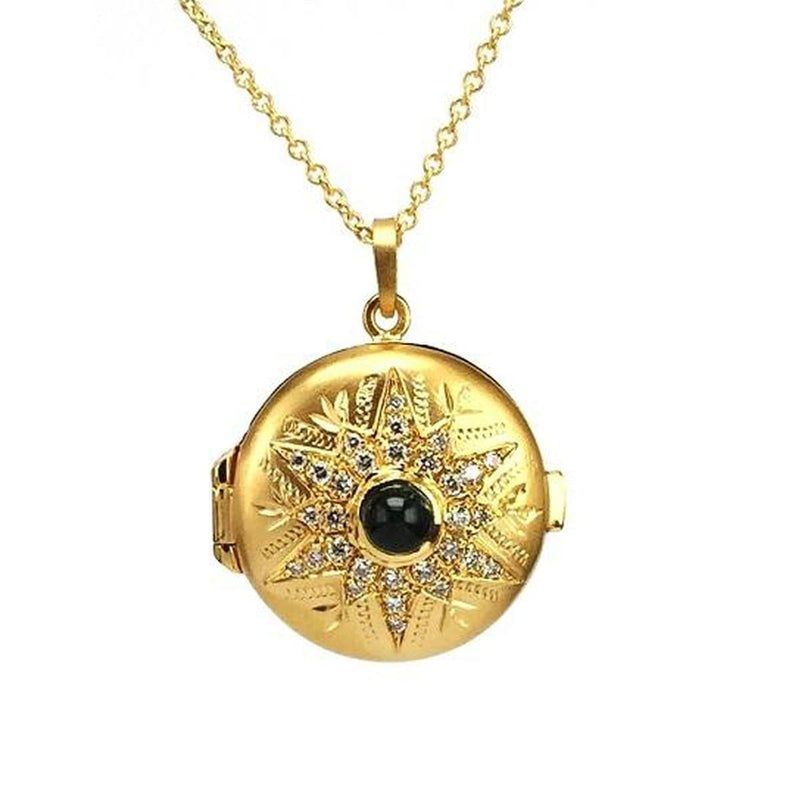 14K Gold, Diamond & Green Touramline Necklace - M6117-Marika-Renee Taylor Gallery