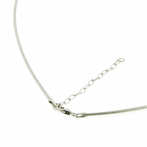 Rhodium Plated Sterling Silver Round Omega Chain - 64/86007 RH-Breuning-Renee Taylor Gallery