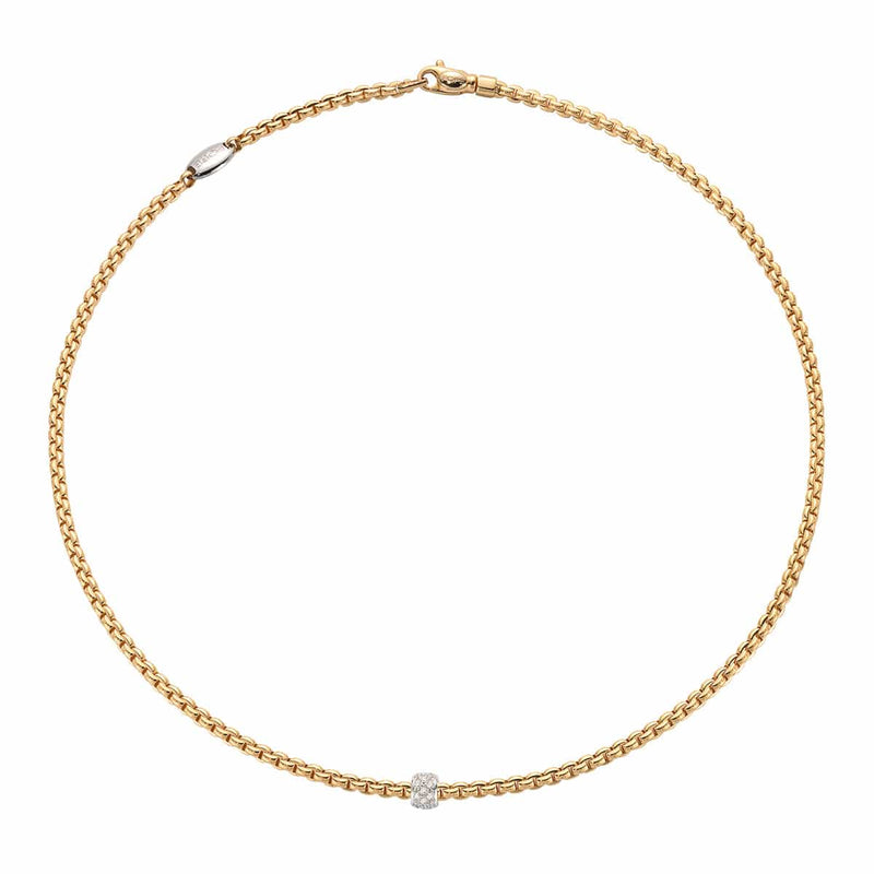 Eka Tiny 18K Gold & Diamond Pave Necklace - 730C-FOPE-Renee Taylor Gallery