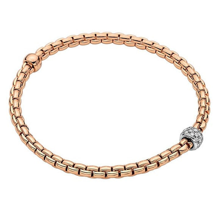 Flex'it EKA 18K Rose Gold with Diamond Pave 3.9mm Bracelet-FOPE-Renee Taylor Gallery