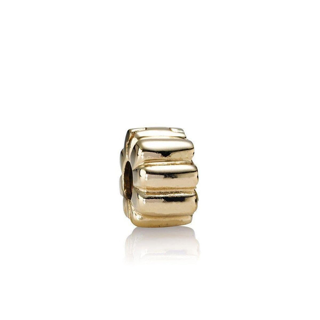 Ribbed 14K Gold Clip Charm - 750118-Pandora-Renee Taylor Gallery