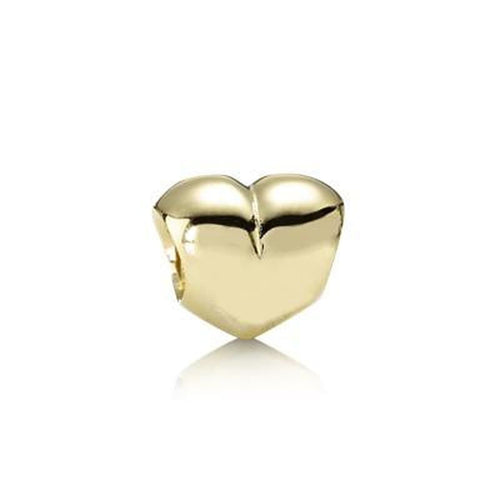 Bead 14K Gold Heart Charm - 750119-Pandora-Renee Taylor Gallery