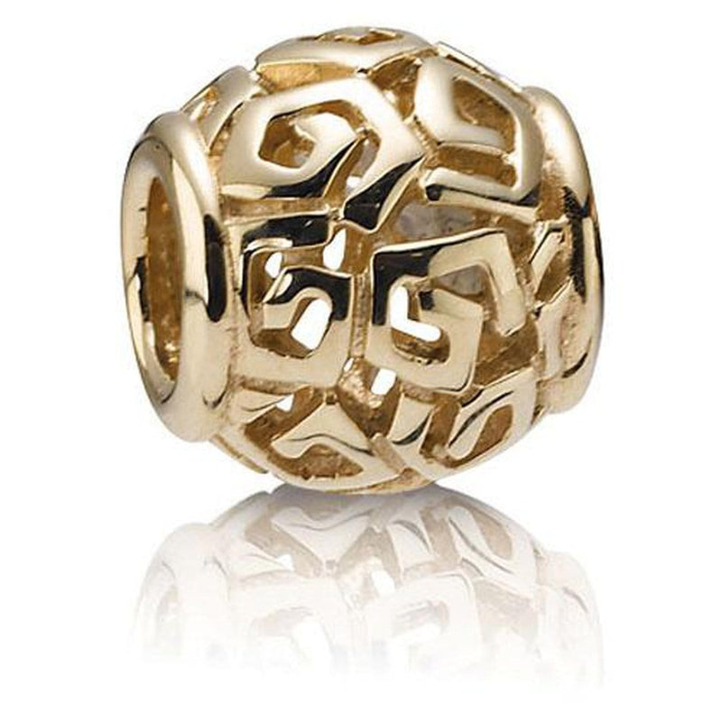 Pandora Openwork Swirling Heart & Freshwater Cultured Pearl Charm