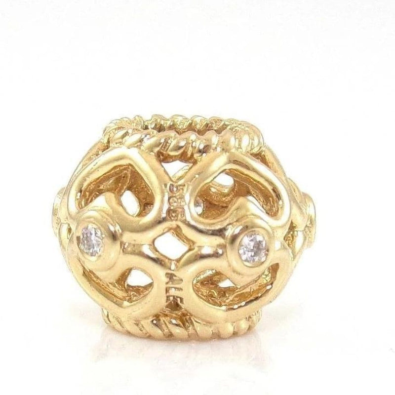 Open Heart 14K Gold Diamond Charm - 750466D-Pandora-Renee Taylor Gallery