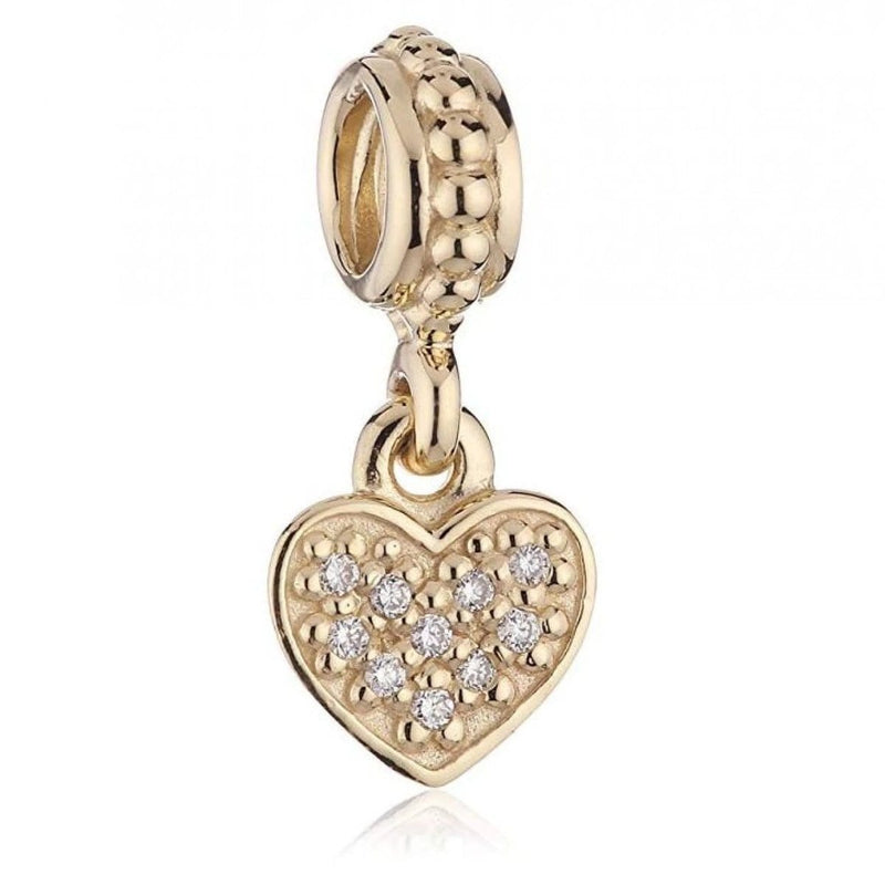 Pave Brilliant Heart 14K Gold & Diamond Charm - 750809D-Pandora-Renee Taylor Gallery