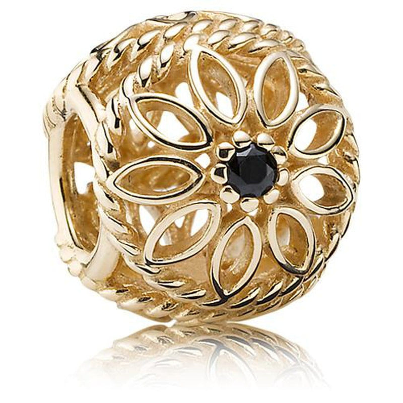 Delicate Beauty 14K Gold Black Spinel Charm - 750821SPB-Pandora-Renee Taylor Gallery