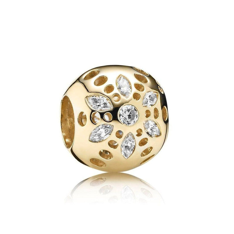 Sparkling Bloom 14K Gold Cubic Zirconia Charm - 750826CZ-Pandora-Renee Taylor Gallery
