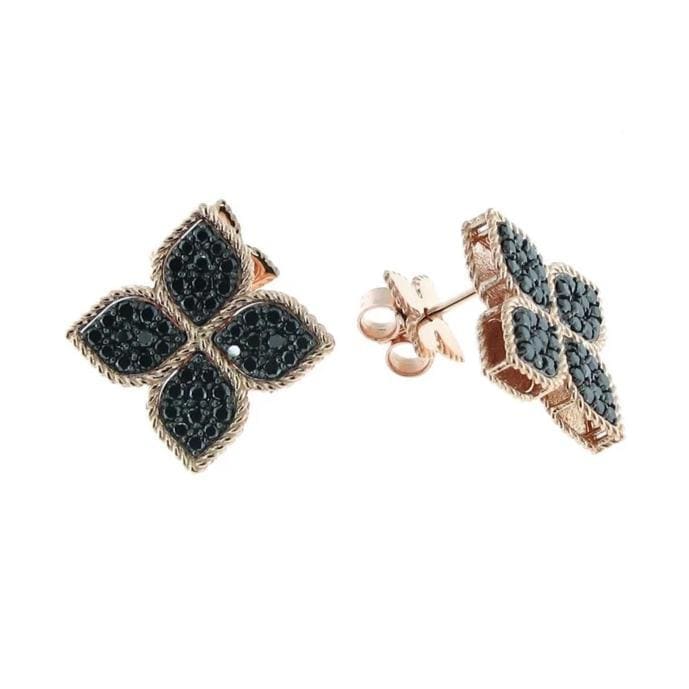 18k Rose Gold & Black Diamond Earrings Large - 7771705AXERB-Roberto Coin-Renee Taylor Gallery